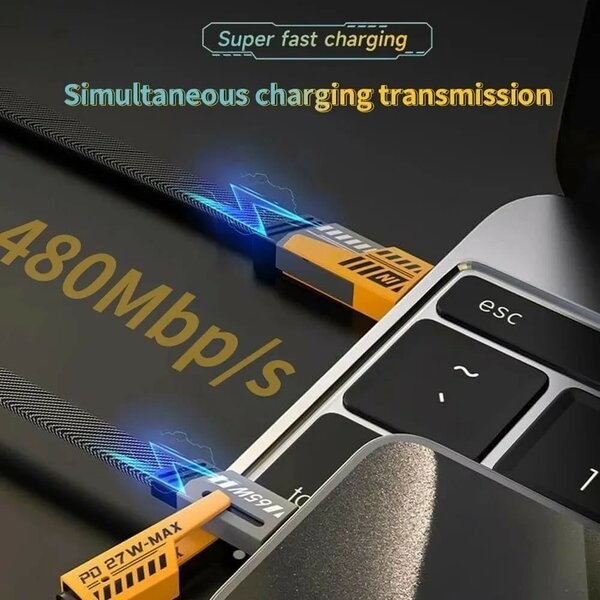 65W Fast Charging Cable(3.3ft),Zinc Alloy Charge Cable