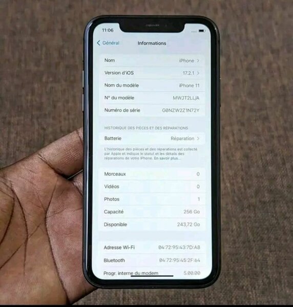 iPhone 11 256 Go Noir