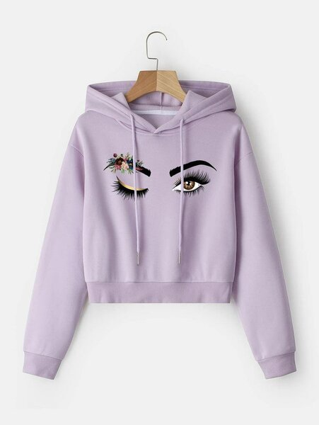 Sweat à capuche œil floral