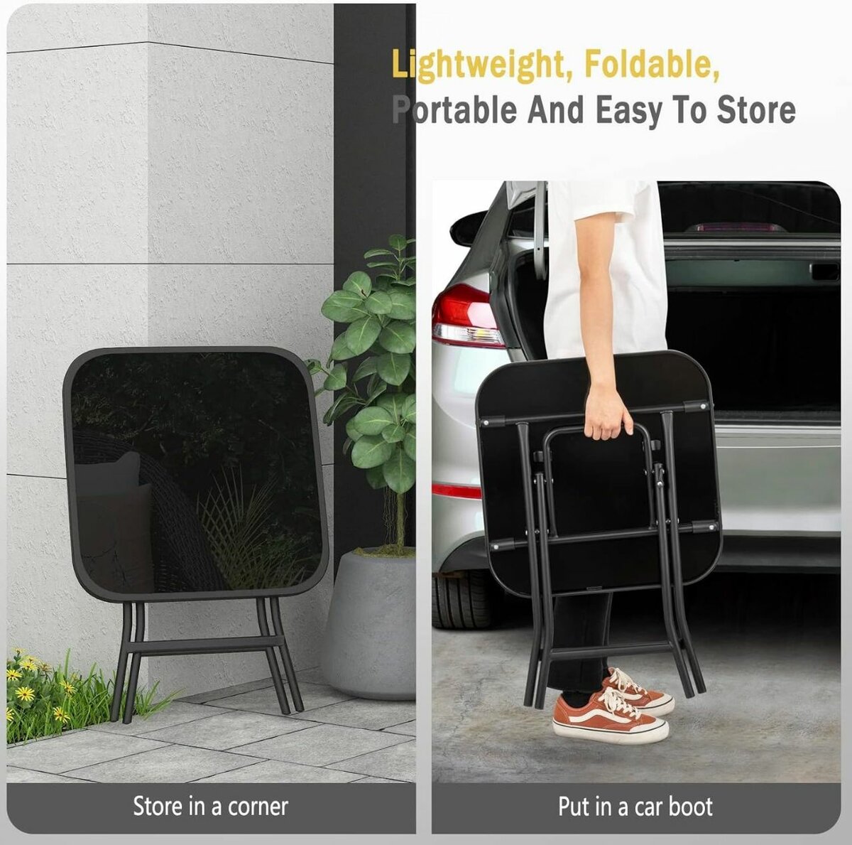 Table pliante portable noir