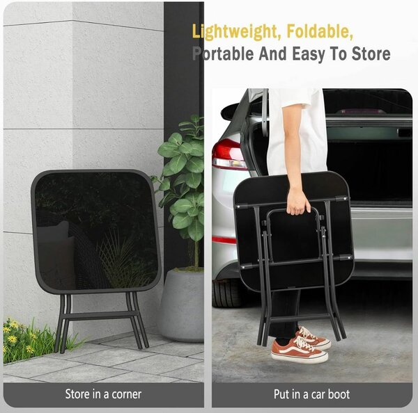 Table pliante portable noir