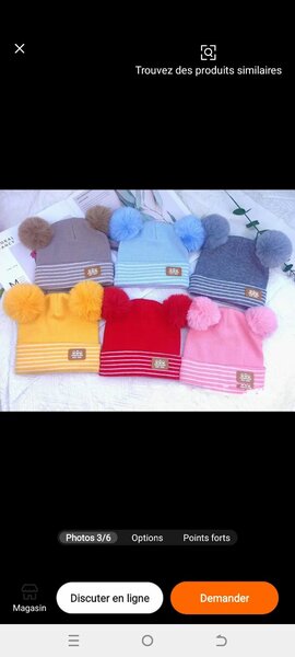 Bonnets Pompons Colorés Enfant
