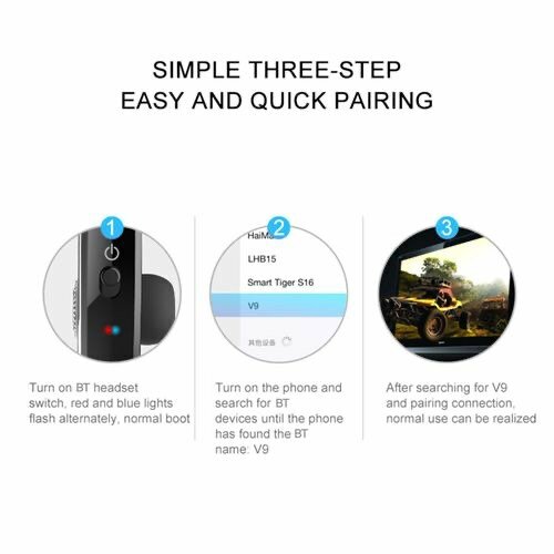 V9 Single Ear BT4.1 Headset 270 Degrees Rotation Handsfree
