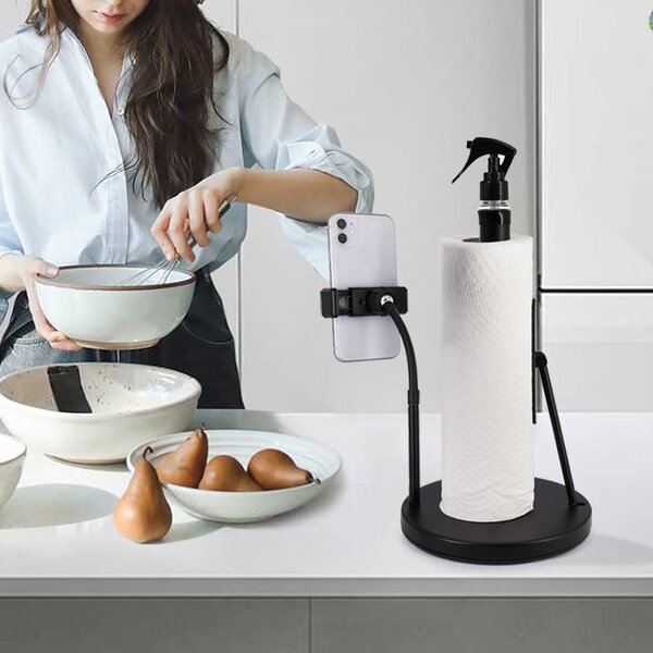 Tissue stand with disinfectant bottle ,n phone holder