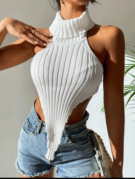 Top sans manches en maille