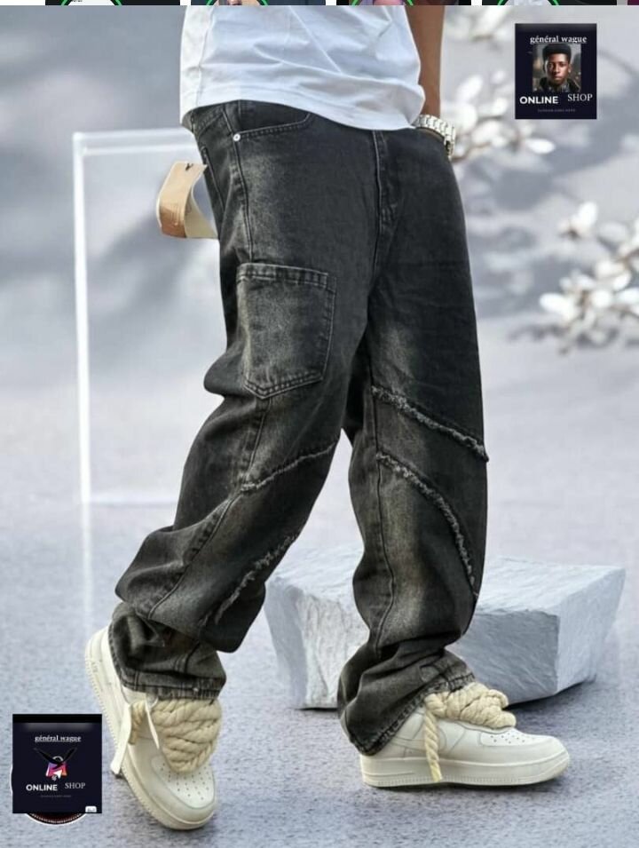 Jeans larges décontractés noirs