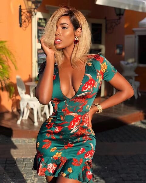 Robe Imprimée Dos Nu Floral