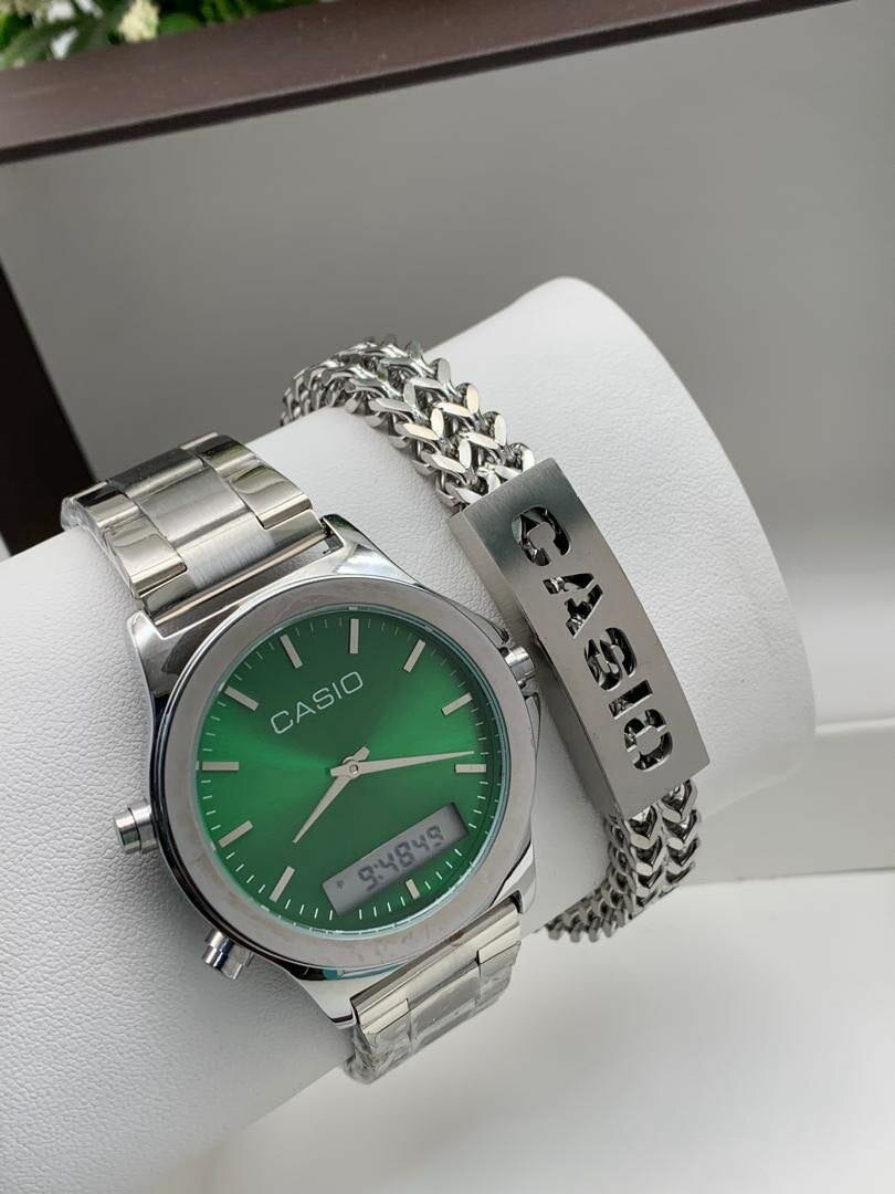 CASIO DIGITAL AND ANALOG CHAIN WATCH