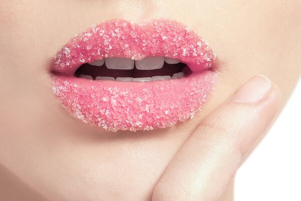 Pink lips balm and scrub