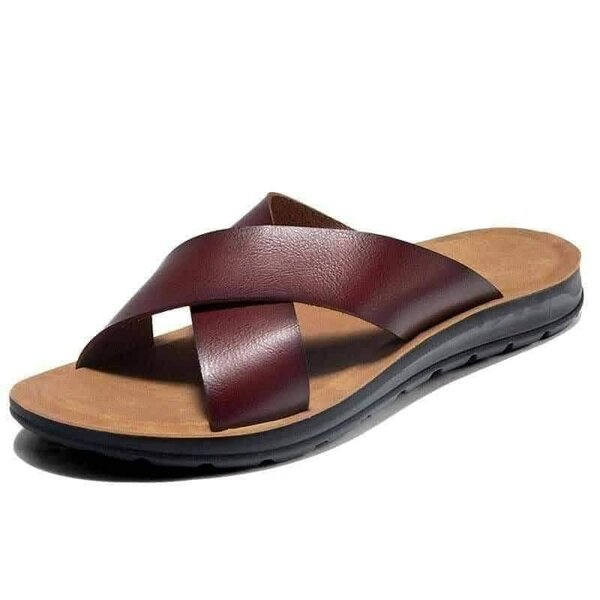 Sandales en cuir croisé