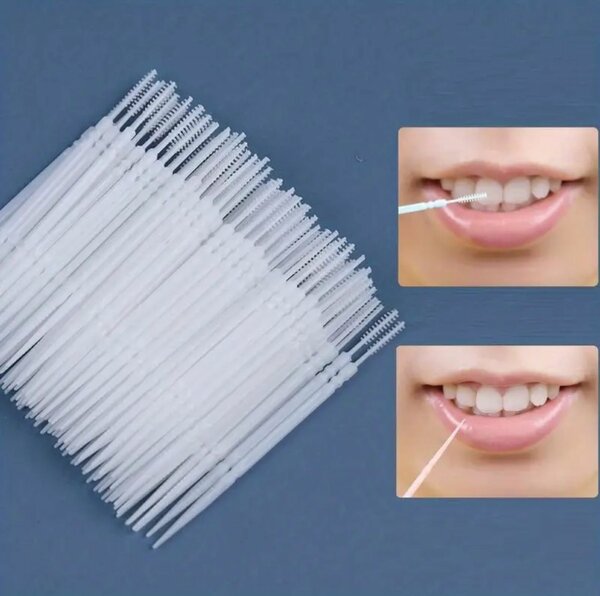 100pcs Brosses Interdentaires à Double Extrémité
