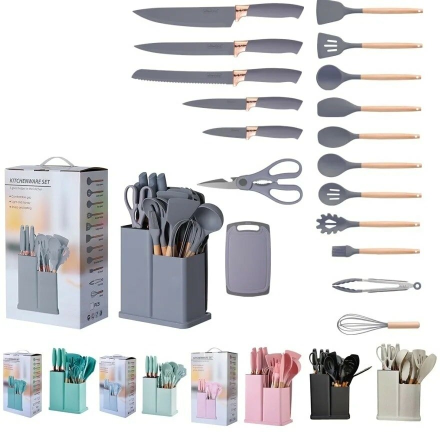 Ensemble de louche en silicone et ciseaux 