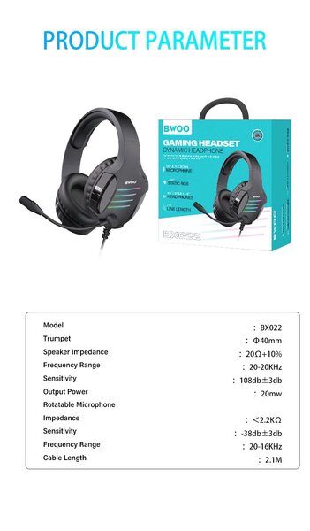 Bwoo Casque de Jeu, PC et téléphone Filaire et Bluetooth De