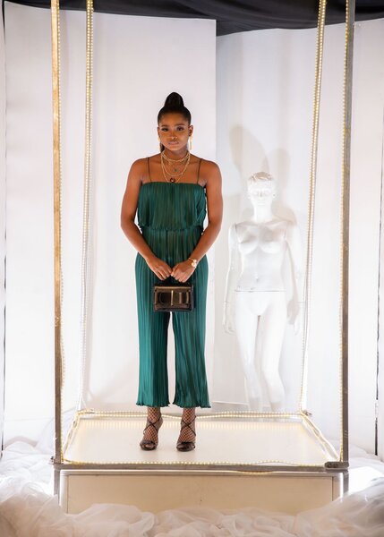 Printed green jamsuit