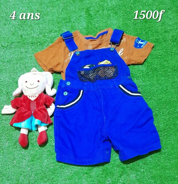 Ensemble pour garçon, T-shirt + short, âge 4 ans