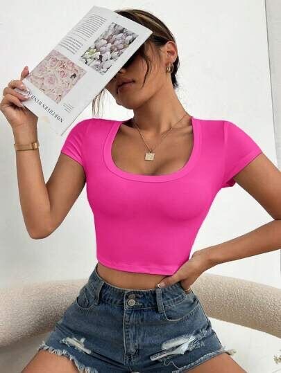 Top court femme en coton