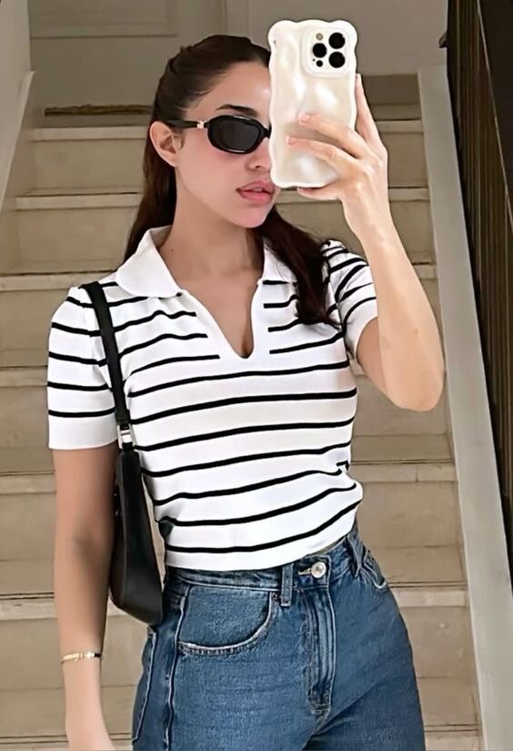 Polo rayé élégant