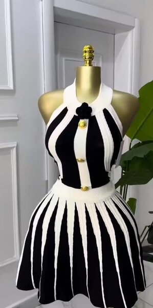 Robe Élégante Rayée Femme