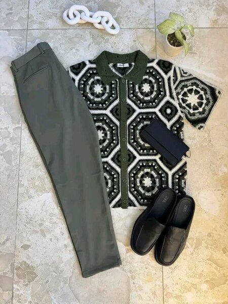 Chemise homme vintage crochet