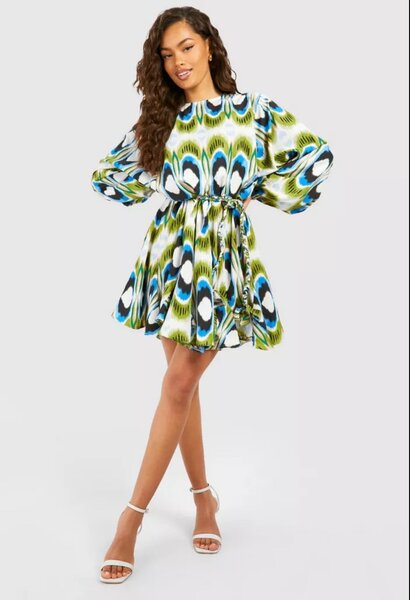 Belted smock dress