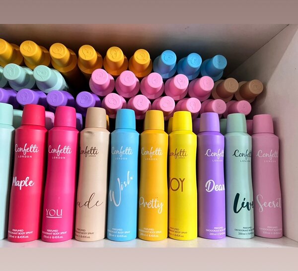 Confetti body spray