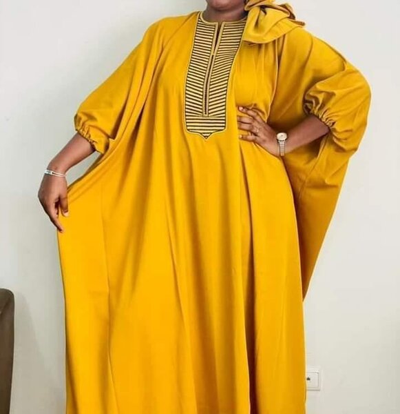 Boubou brode jaune