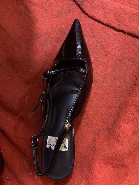 Black heeled shoe