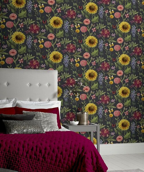 Papier Peint Floral Vintage Élégant
