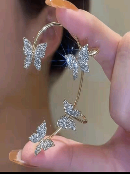 Boucles d'oreilles papillon scintillantes
