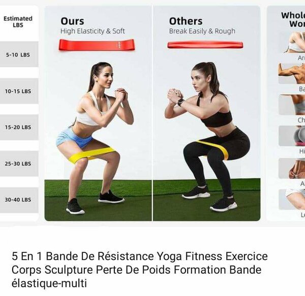 5en1 bande de sport yoga