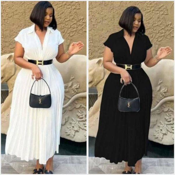 Robe longue plissée élégante