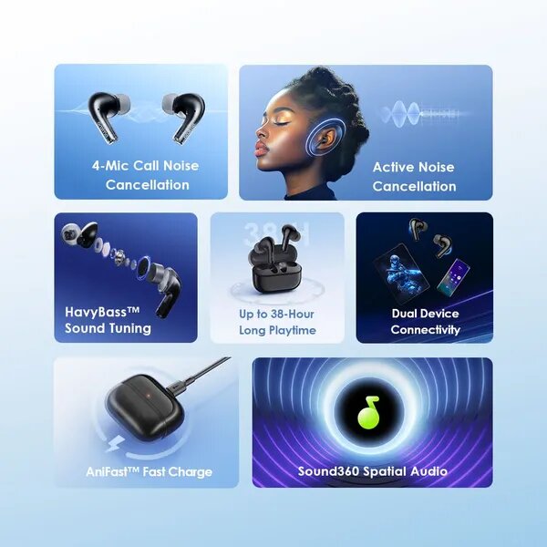 oraimo SpaceBuds Z ANC True Wireless Earphones with Spatial