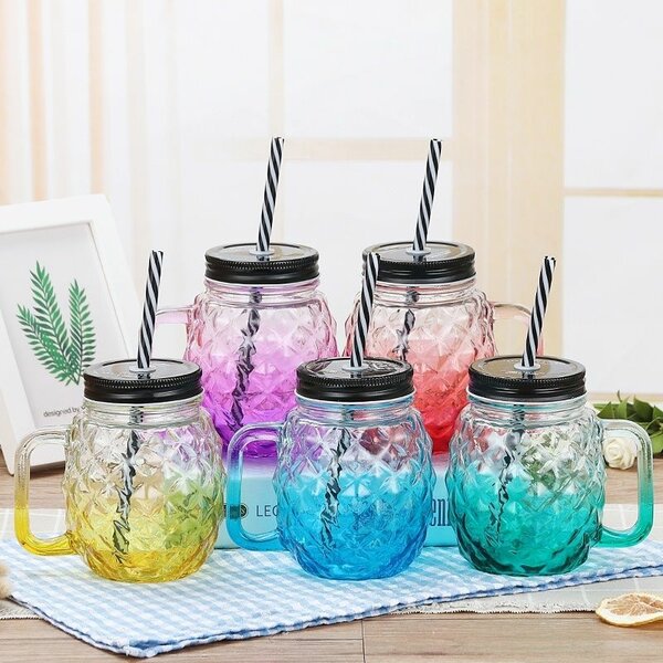Mason Jar with Straw