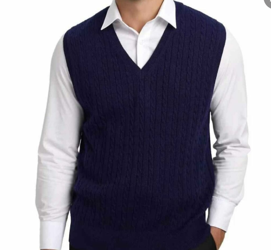 Pull sans manches pour homme bleu