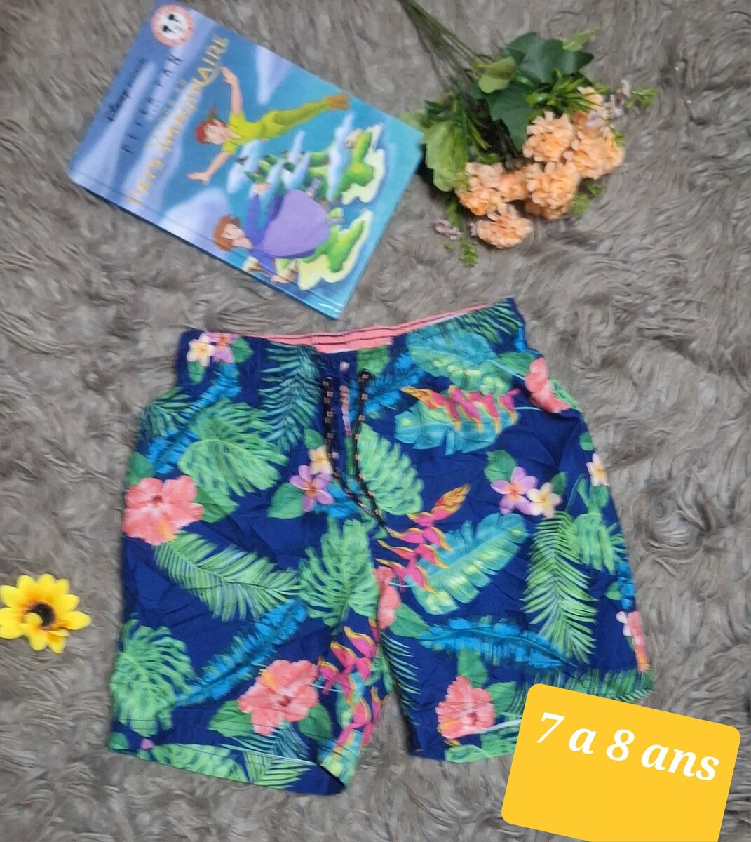 Short Hawai bleu