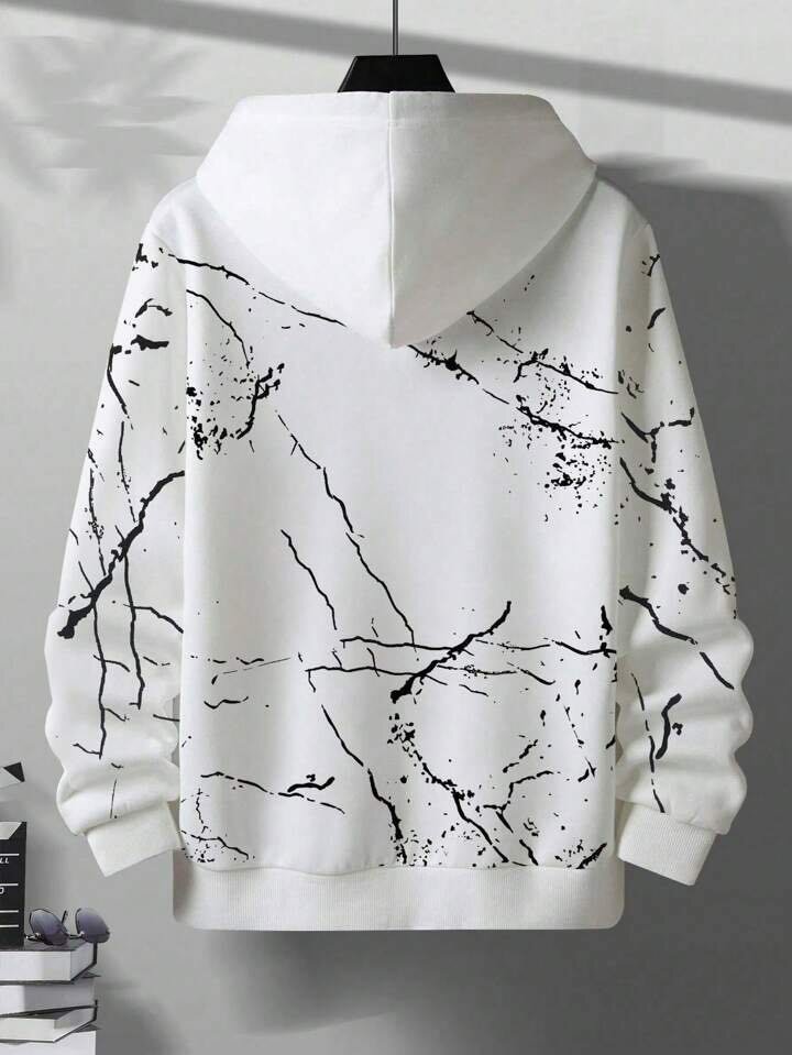 Sweat à capuche motif marbré