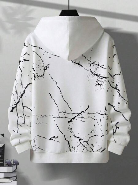 Sweat à capuche motif marbré