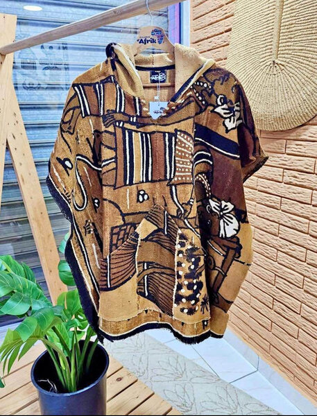 Poncho en laine ethnique