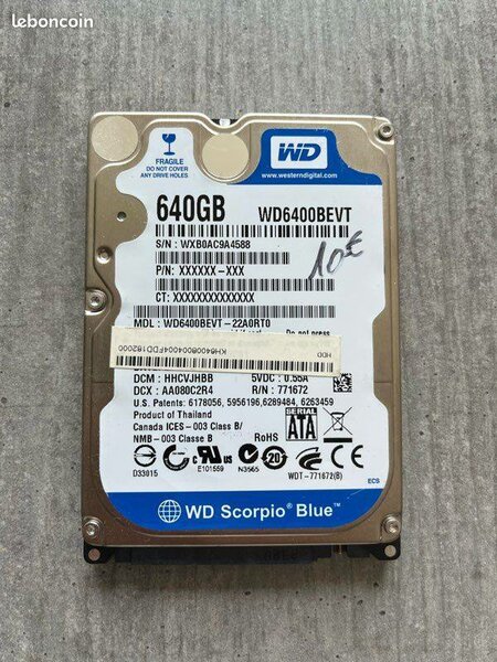 Disque Dur Interne WD 640GB