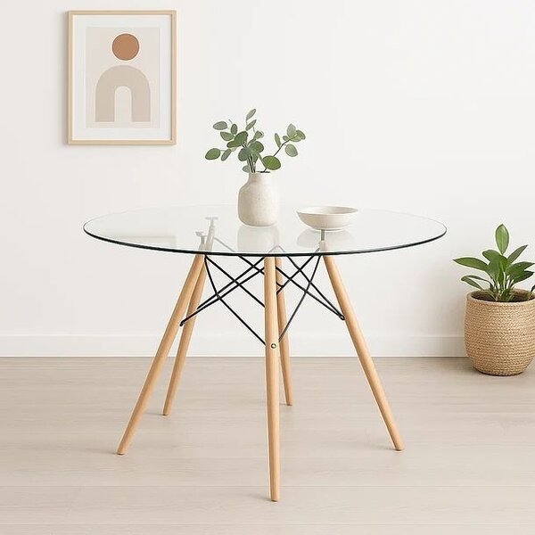 Table ronde en verre moderne