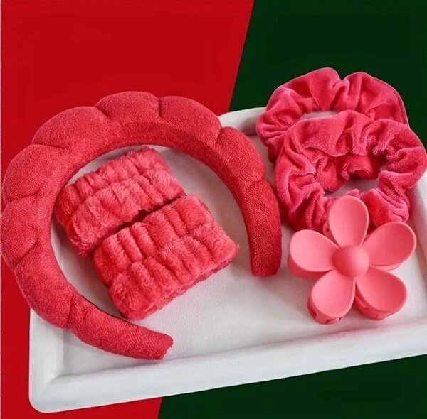 Accessoires cheveux rose peluche