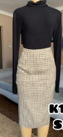 skirt, turtleneck