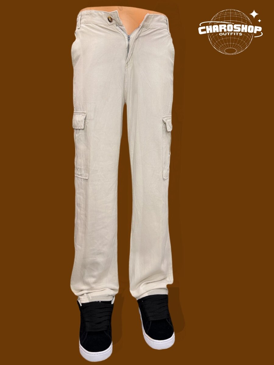Pantalon cargo beige homme