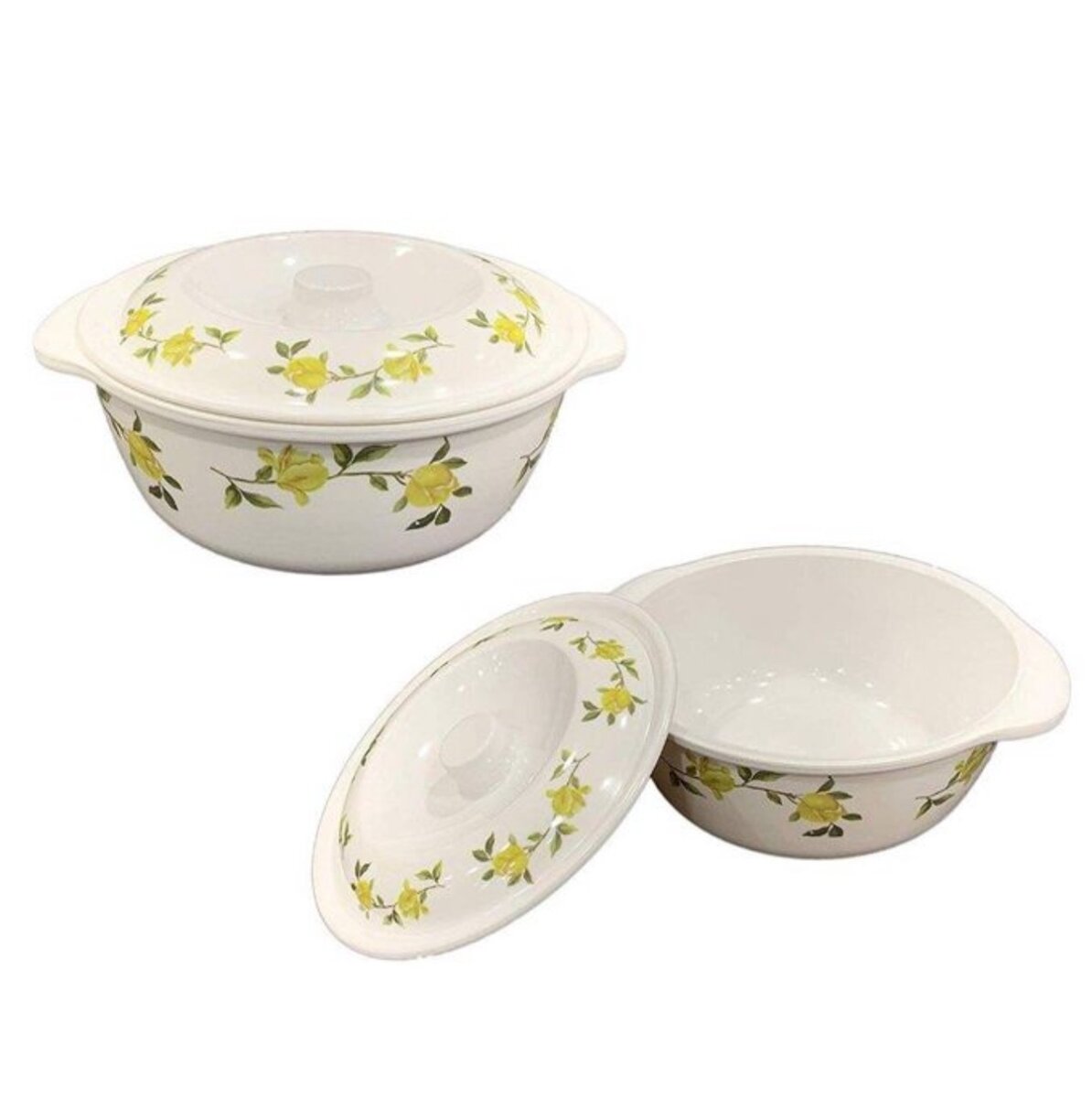 2 Pieces Hard Plastic Food Bowls - Multicolor