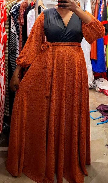 Robe en terre cuite avec ceinture Taille XL - 4XL