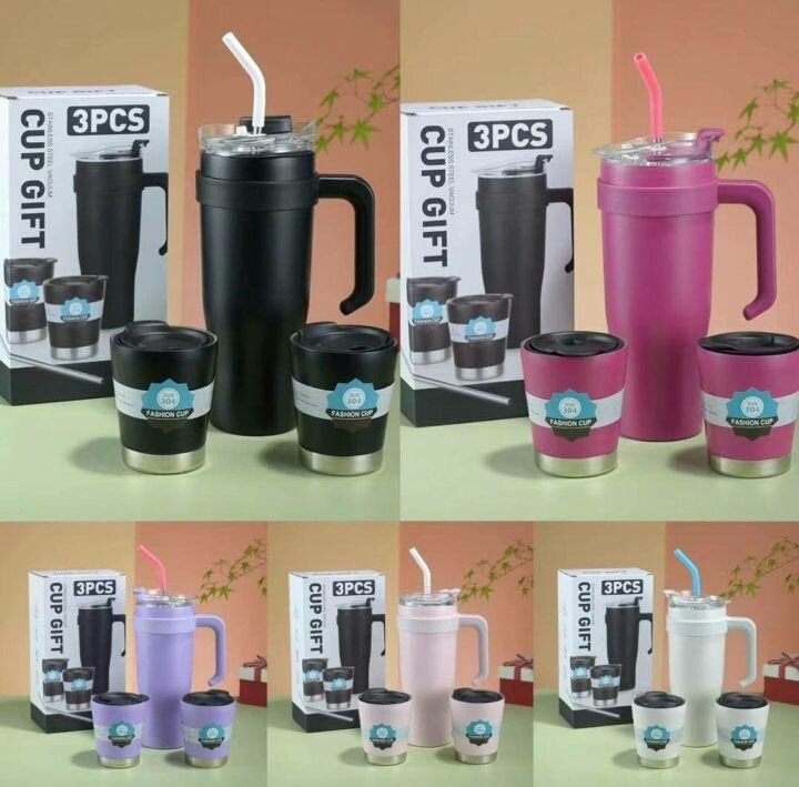 3 Pcs Stainless Steel Vacuum Mug Gift Set Cup & Bottle