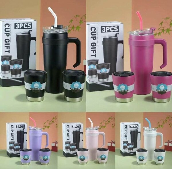 3 Pcs Stainless Steel Vacuum Mug Gift Set Cup & Bottle