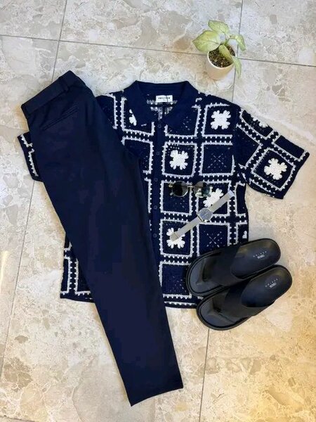 Chemise crochet unisexe élégante