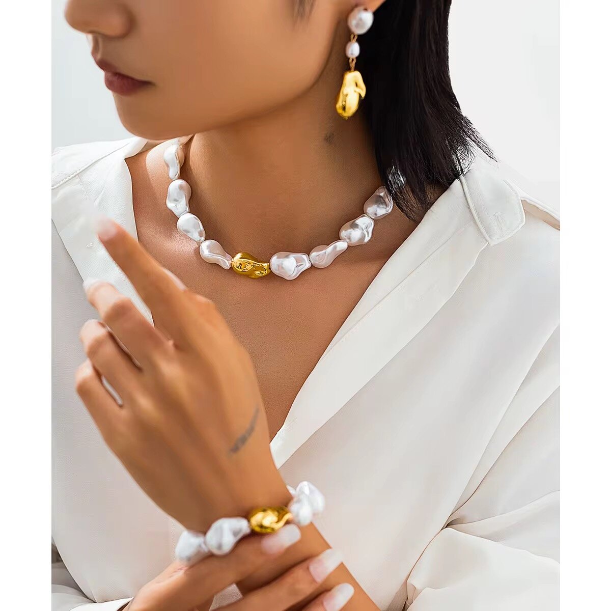 Ensemble en perles d´eau douce