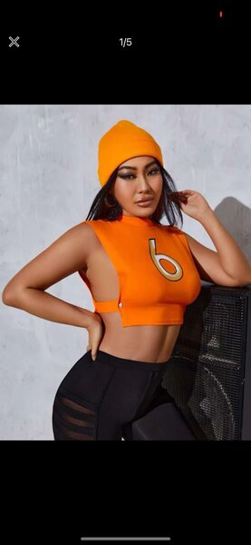 Haut, orange, taille M